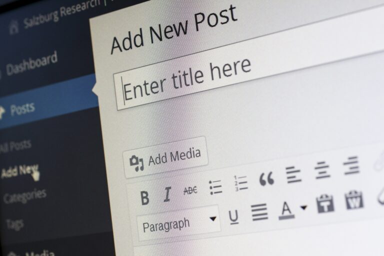 Wordpress add new post screen zoomed.